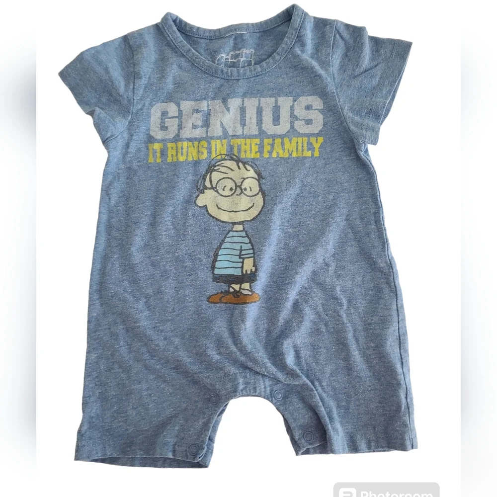 Peanuts Baby Boy Romper One Piece Size 9 Months